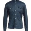 I SARTI Midnight Blue Men‘s Solid Color Shirt