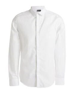 EMPORIO ARMANI White Men‘s Solid Color Shirt