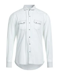 MACCHIA J White Men‘s Solid Color Shirt