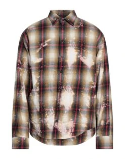 DSQUARED2 Mustard Men‘s Checked Shirt