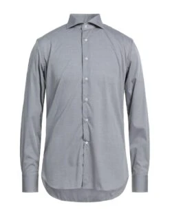 ALESSANDRO GHERARDI Grey Men‘s Solid Color Shirt