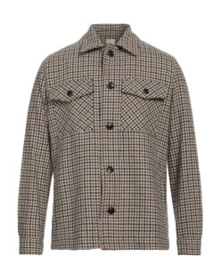 GAZZARRINI Beige Men‘s Patterned Shirt