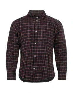 BALENCIAGA Burgundy Men‘s Checked Shirt