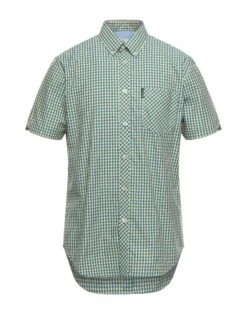 BEN SHERMAN Light Yellow Men‘s Checked Shirt