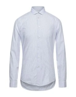 STEFANO CALMONTE Midnight Blue Men‘s Striped Shirt