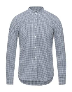 MP MASSIMO PIOMBO Midnight Blue Men‘s Checked Shirt