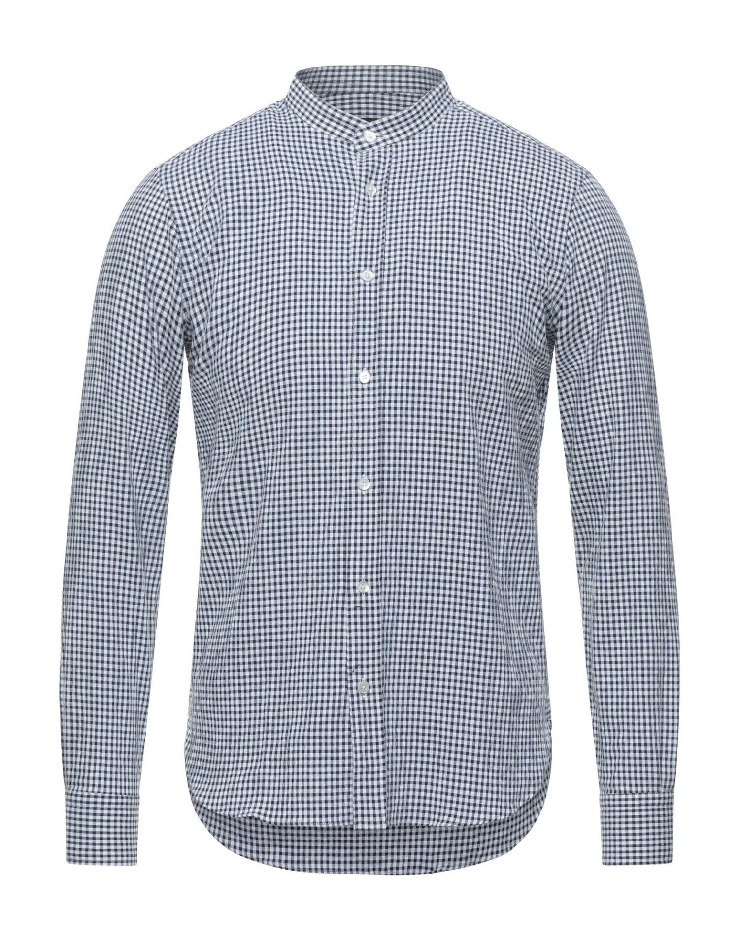 MP MASSIMO PIOMBO Midnight Blue Men‘s Checked Shirt 1 MP MASSIMO PIOMBO Midnight Blue Men‘s Checked Shirt