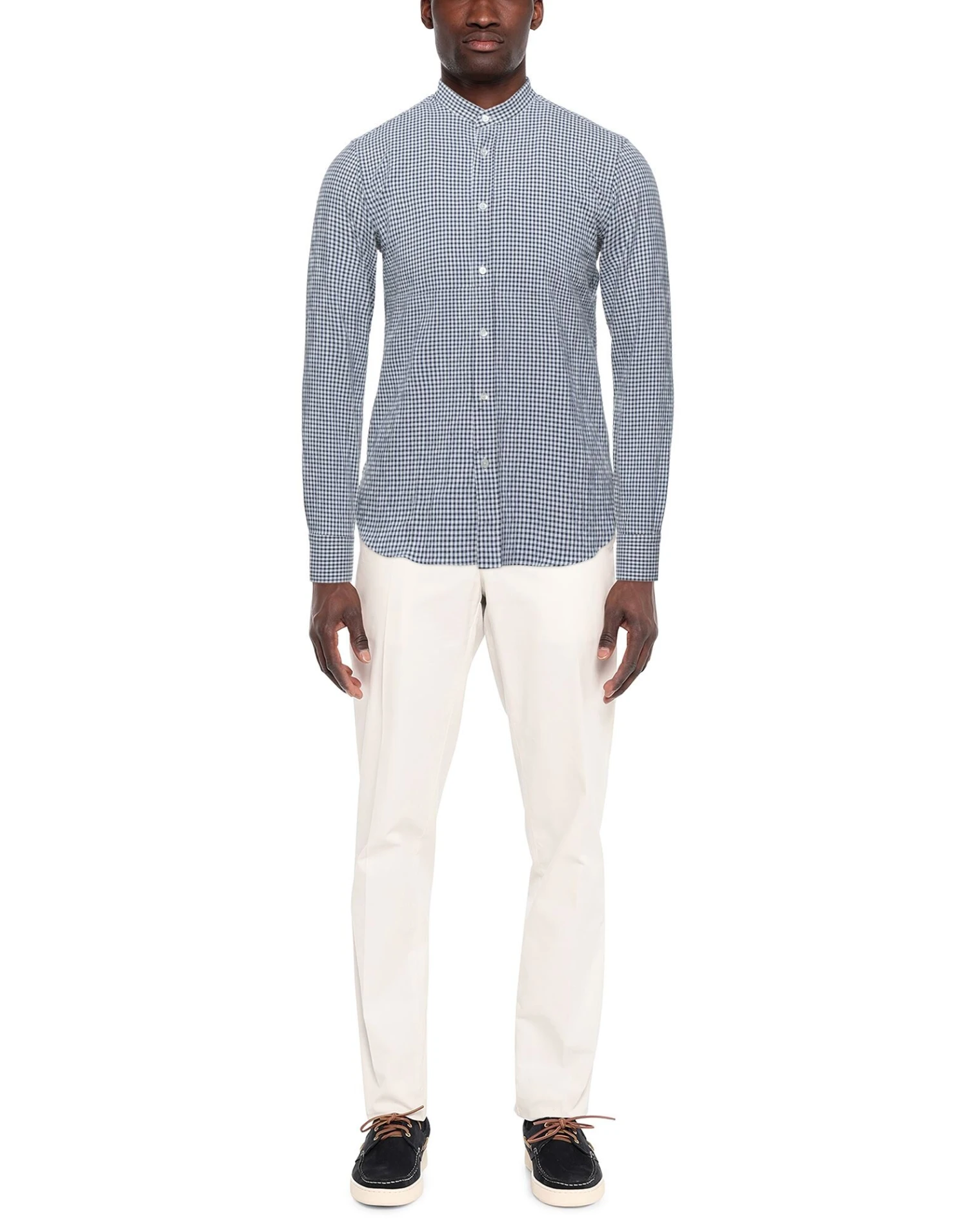 MP MASSIMO PIOMBO Midnight Blue Men‘s Checked Shirt 2 MP MASSIMO PIOMBO Midnight Blue Men‘s Checked Shirt - Image 2