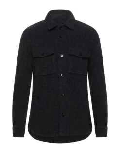 DISTRETTO 12 Midnight Blue Men‘s Solid Color Shirt