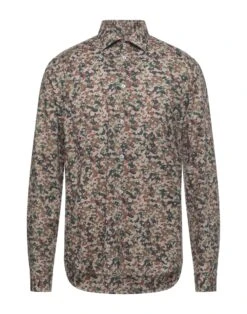 MANUEL RITZ Khaki Men‘s Patterned Shirt
