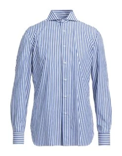 LUIGI BORRELLI NAPOLI Blue Men‘s Striped Shirt