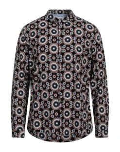 BERNA Black Men‘s Patterned Shirt