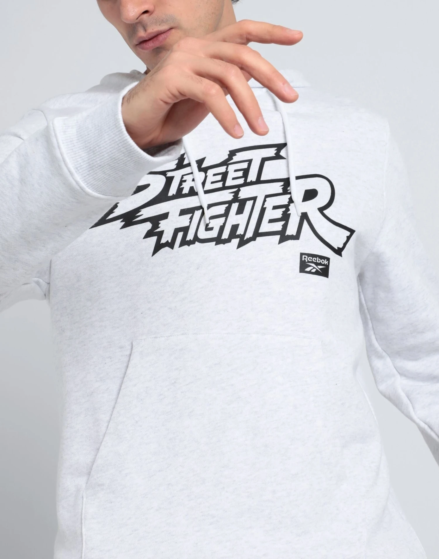 REEBOK RBK SF GRAPHIC HOODIE Light Grey Men‘s Hooded Sweatshirt 2 REEBOK RBK SF GRAPHIC HOODIE Light Grey Men‘s Hooded Sweatshirt - Image 2