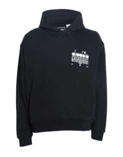 DIADORA SWEATSHIRT CREW MANIFESTO Black Men‘s Hooded Sweatshirt