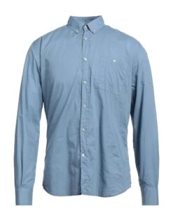 BROOKSFIELD Slate Blue Men‘s Solid Color Shirt