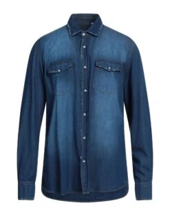 ORIGINAL VINTAGE STYLE Blue Men‘s Denim Shirt