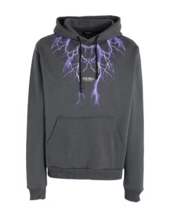 PHOBIA ARCHIVE HOODIE WITH LIGHTNING Lead Men‘s Hooded Sweatshirt