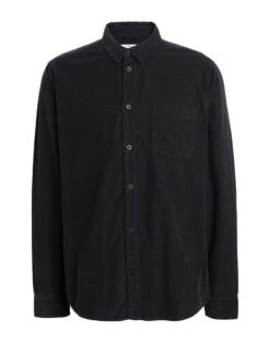 DEDICATED. Black Men‘s Solid Color Shirt