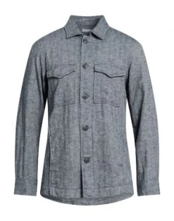 BL.11 BLOCK ELEVEN Blue Men‘s Linen Shirt