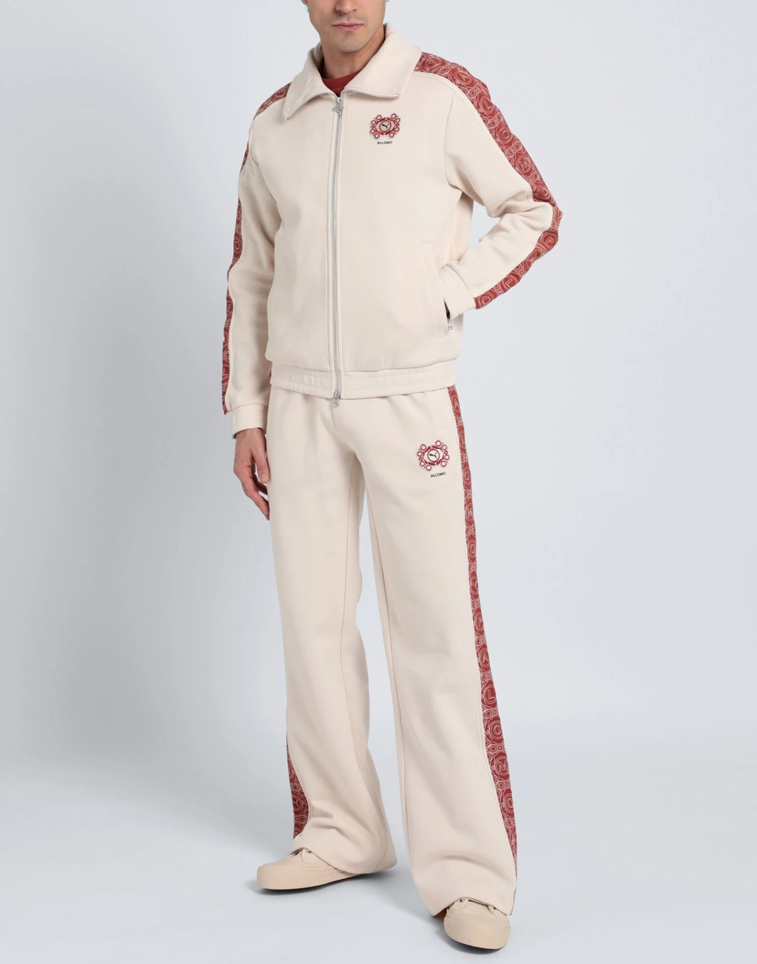 PUMA X PALOMO PUMA X PALOMO T7 Track Jacket Beige Men‘s Sweatshirt 2 PUMA X PALOMO PUMA X PALOMO T7 Track Jacket Beige Men‘s Sweatshirt - Image 2