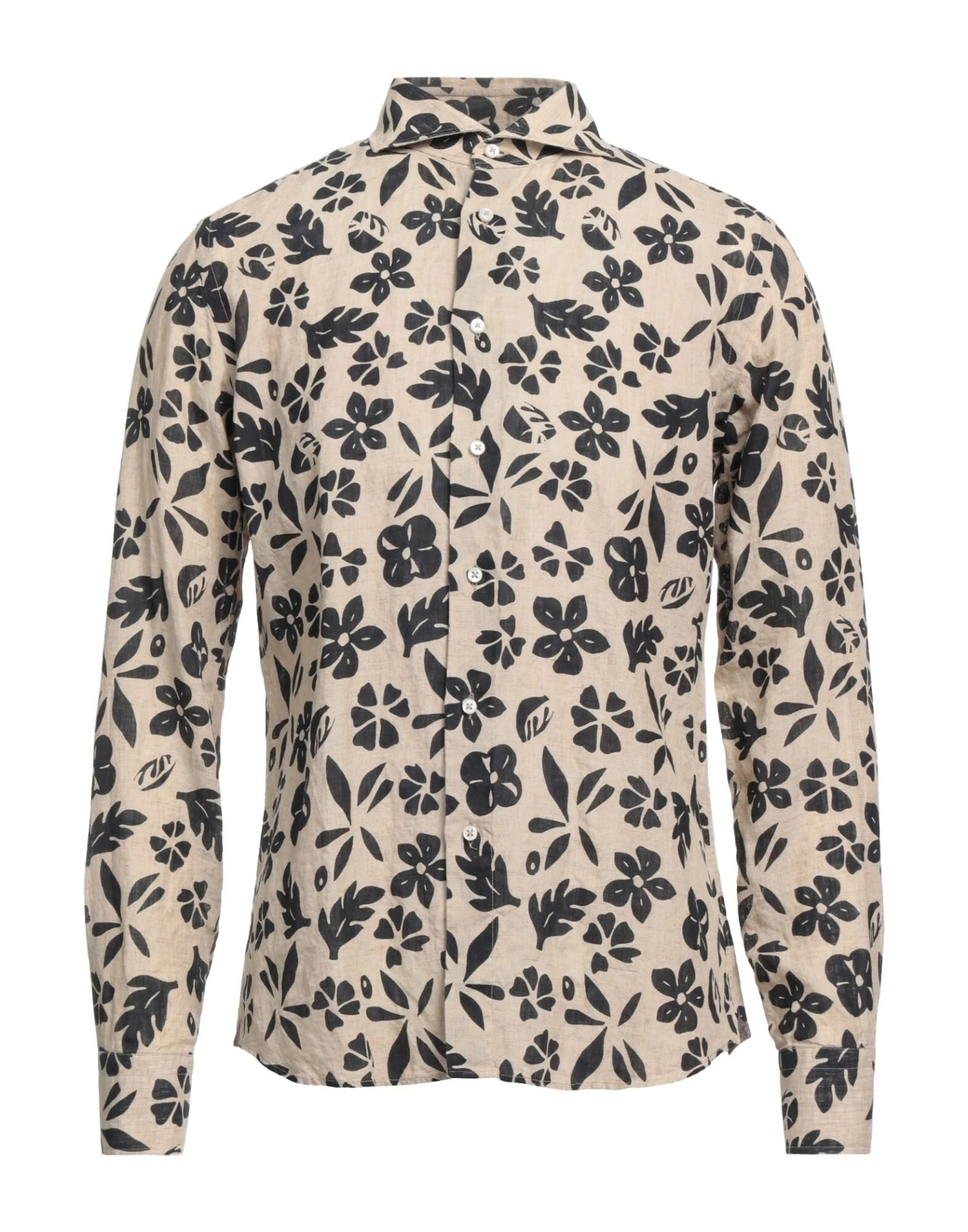 ROSSI Sand Men‘s Linen Shirt 1 ROSSI Sand Men‘s Linen Shirt