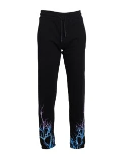 PHOBIA ARCHIVE PANTS WITH BLUE AND PURPLE LIGHTNING Black Men‘s Casual Pants