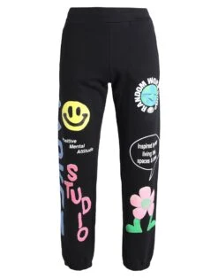 MARKET SMILEY COLLAGE SWEATPANTS Black Men‘s Casual Pants
