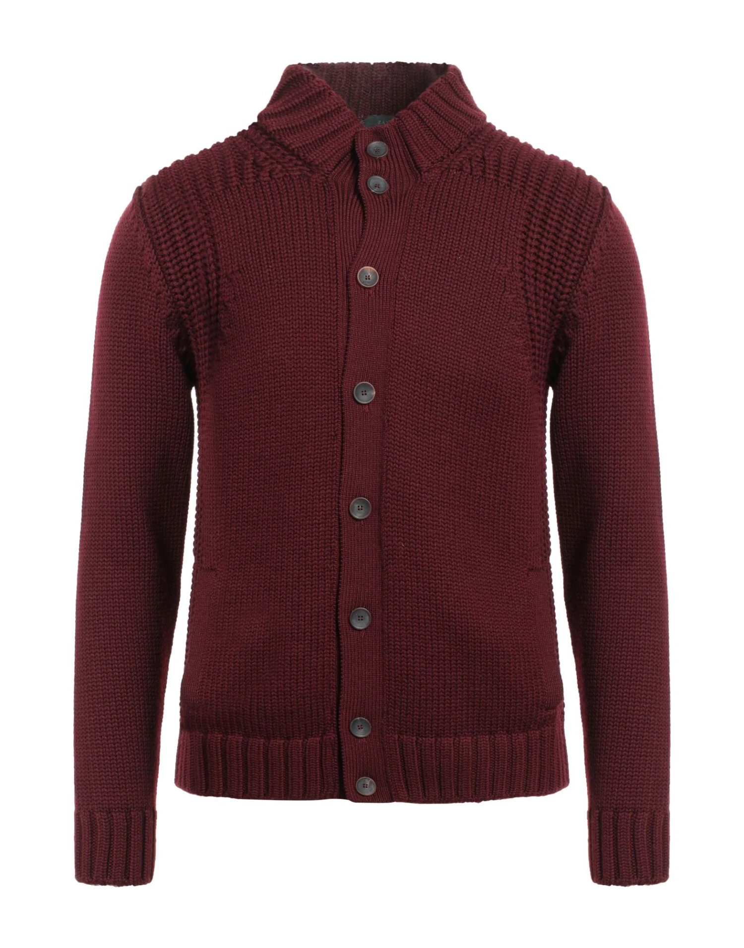 ZANONE Burgundy Men‘s Cardigan 1 ZANONE Burgundy Men‘s Cardigan
