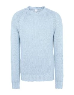 The Everyday Outfit 43 8 By ORGANIC COTTON FISHNET KNIT LOOSE-FIT SWEATER Sky Blue Men‘s Sweater