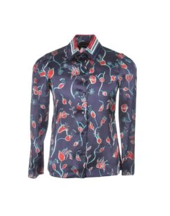 EMPORIO ARMANI Midnight Blue Men‘s Patterned Shirt