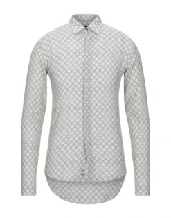EMPORIO ARMANI Light Grey Men‘s Patterned Shirt