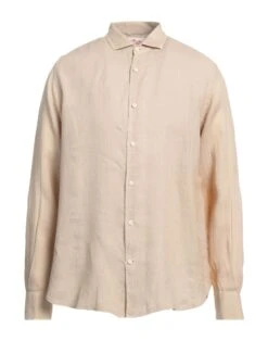 MC2 SAINT BARTH Beige Men‘s Linen Shirt
