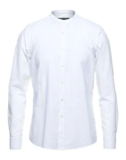 MESSAGERIE White Men‘s Solid Color Shirt