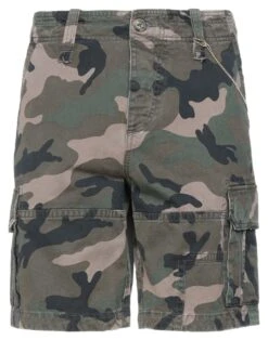 VALENTINO GARAVANI Military Green Men‘s Denim Shorts