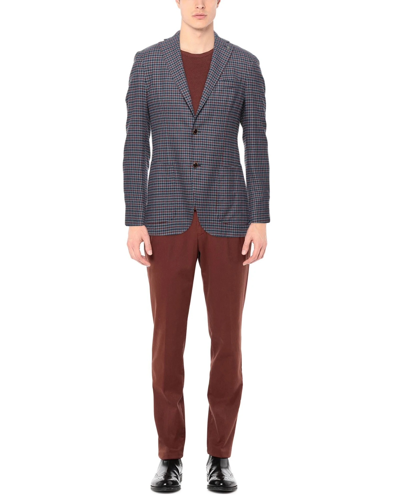 ANGELO NARDELLI Brick Red Men‘s Blazer 2 ANGELO NARDELLI Brick Red Men‘s Blazer - Image 2