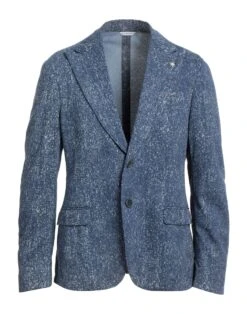 MANUEL RITZ Slate Blue Men‘s Blazer