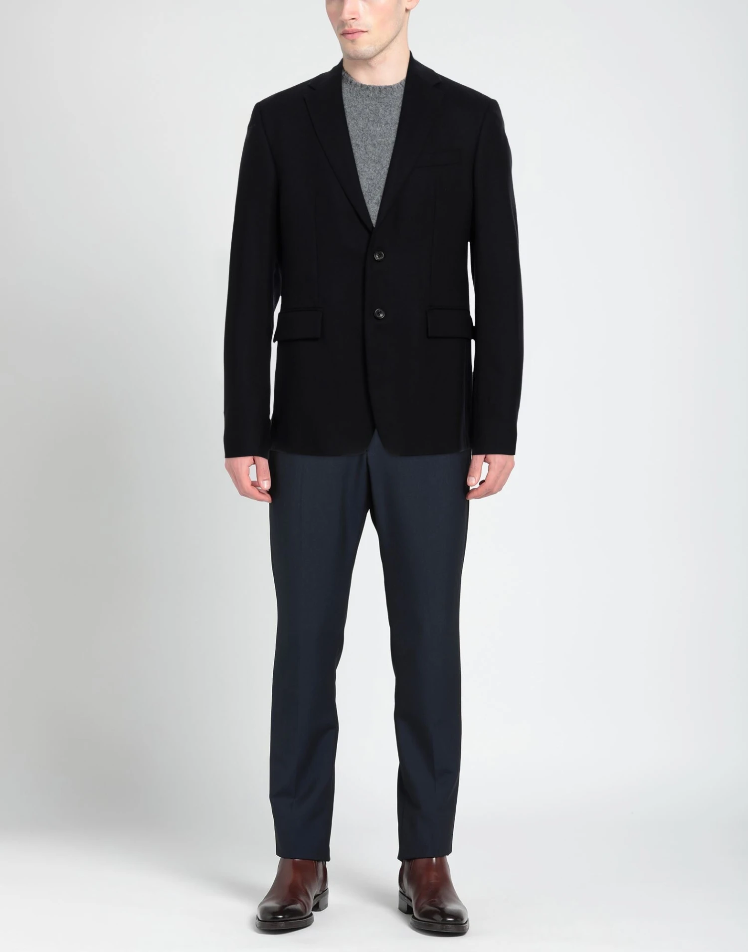 MAURO GRIFONI Midnight Blue Men‘s Blazer 2 MAURO GRIFONI Midnight Blue Men‘s Blazer - Image 2