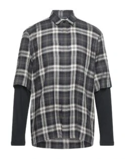 NEIL BARRETT Black Men‘s Checked Shirt